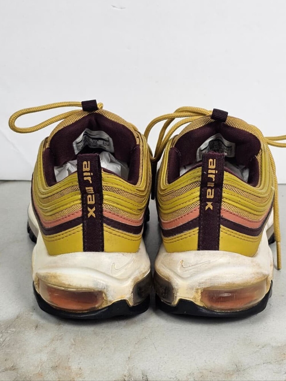 Nike Women's Air Max 97 Running Sneakers Mustard Yellow, Sz 7 - Picture 4 of 12